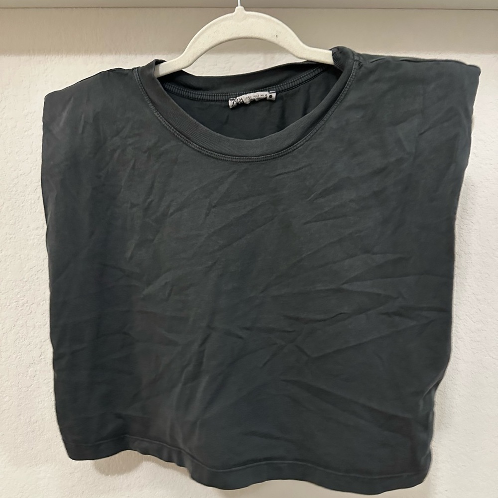 Cropped Shoulder Pad Shirt